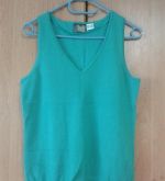 Tyrkysová pletená vesta