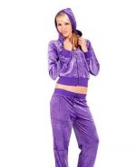 Fialová velúrová súprava, veľkosť S