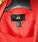 Červený jesenný/zimný dámsky kabát