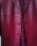 Elegantný kožený kabát