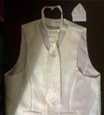 Svadobný set: vesta, kravata, vreckovka