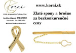 Zlaté kravatové spony a brošne Korai